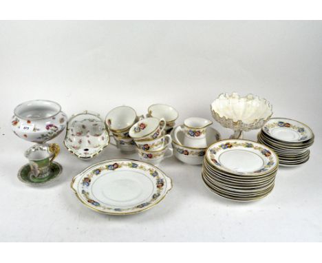 A selection of assorted porcelain and ceramics, to include a Royal Worcester dish on ornate fitted base, Grimwades bon bon di
