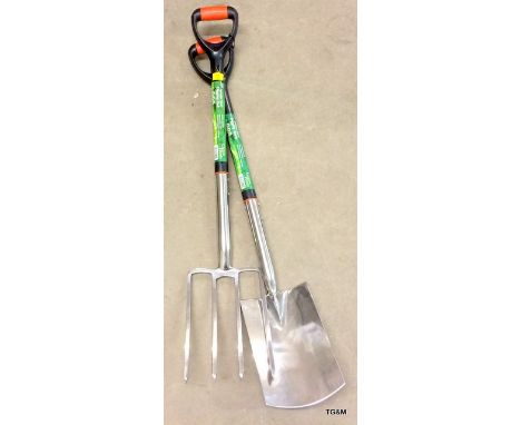 Stainless digging fork and spade