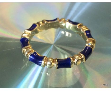 18ct yellow gold enamel set tiffany full eternity style ring