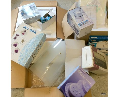 Selection of new light fittings, electrical box from the receiver