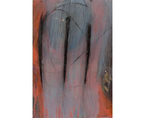 (See English version below)Arnulf Rainer (Baden bei Wien 1929 – lebt in Enzenkirchen und auf Teneriffa). „3 Stengel“. Öl auf 