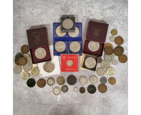 Numismatics including an 1887 Double Florin, Queen Victoria's Jubilee Portrait, Rev. eng. by Leonard Charles Wyon, Obv. engr.