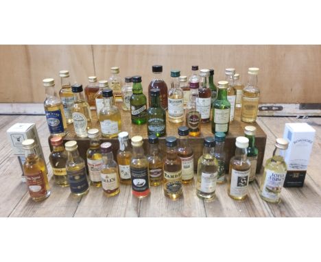 Whisky Miniatures - Thirtyeight Scottish examples including The MacAllan single highland malt scotch whisky, 10 year; Pig's N