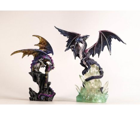 Nemisis Now Spire Keeper together with Nemisis now light-up dragon on ice, height of tallest 23cm, one boxed (not original bo