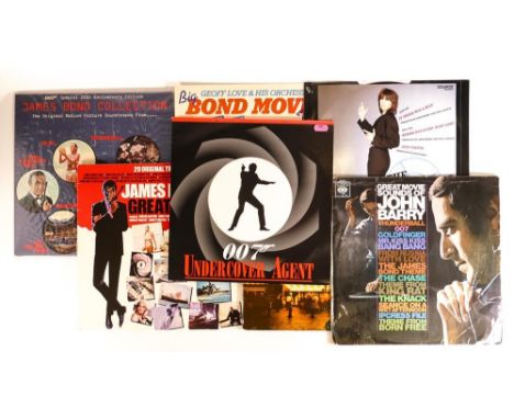 A collection of vintage James Bond records to include Undercover Agent form 12041, Great Movie Sounds of John Barry 62402, Th