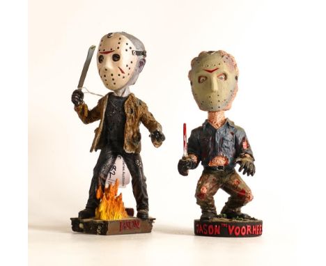 Neca Friday The 13th Head Knocker Jason &amp; Jason Voorhees, tallest 21.5cm(piece of fire damaged)(2) 