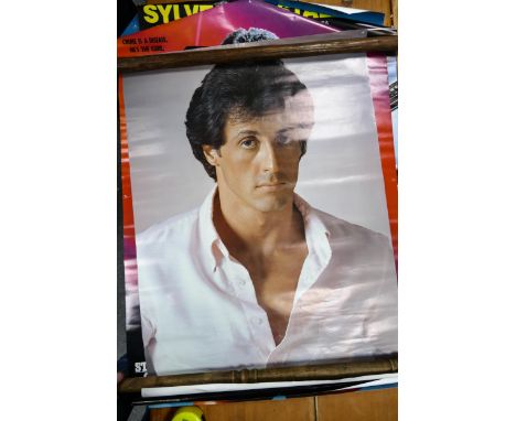 A collection of vintage Sylvester Stallone  movie posters, largest approx 97 x 68cm 