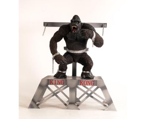 McFarlane Toys Large Model of King Kong in Chains, height of Stand 39cm (rear lower metal section bent out of shape) 