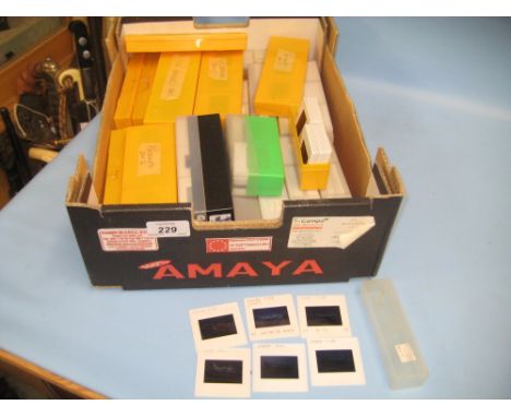 Box containing a large quantity of various projector slides of various U.S. military and other aircraft