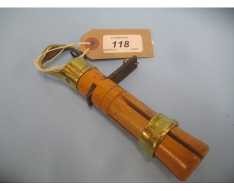 20th Century boxwood and brass mounted snooker cue re-tipping tool