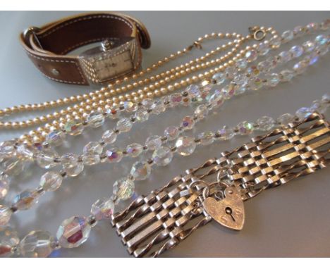 Two graduated cultured pearl necklaces and a small quantity of miscellaneous costume jewellery including a silver bracelet