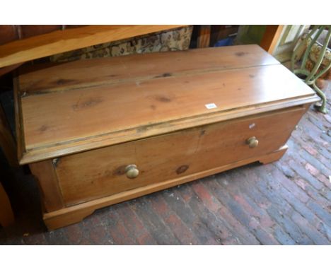 Victorian polished pine low single drawer side table with knob handles