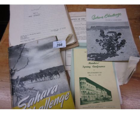 Original book manuscript for Kamiti, the story of a young kikuyu by Richard St. Barbe Baker, together with associated leaflet