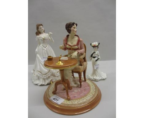 Royal Worcester Golden Moments Special Mum figure together with eight Coalport figures, ' Celebration ', ' Lady Lilian ', Lad
