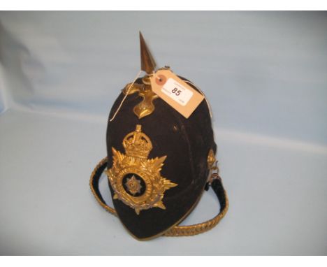 Early 20th Century, Worcestershire Regiment, blue cloth covered helmet