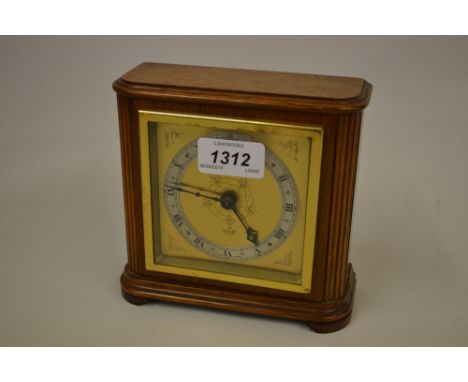 Small mid 20th Century walnut cased mantel clock by Elliott of London