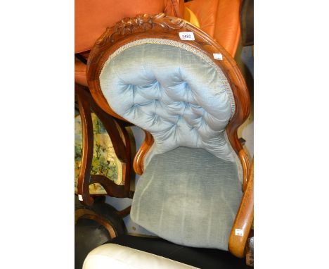 Similar 19th Century button upholstered armchair