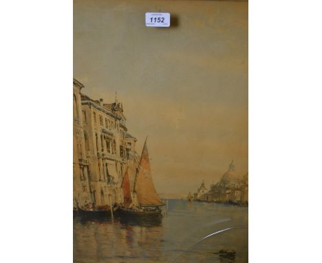 Early 20th Century gilt framed oleograph, view of the Grand Canal, Venice