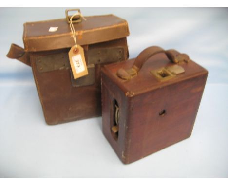 Pigeon race timer in original leather case