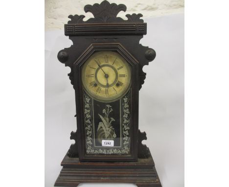 American Ansonia walnut two train mantel clock