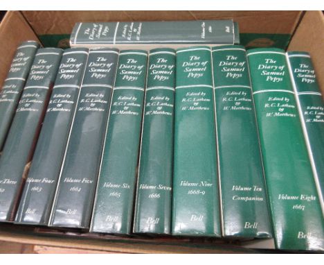 Diary of Samuel Pepys 1970, eleven volumes, complete with dust jackets