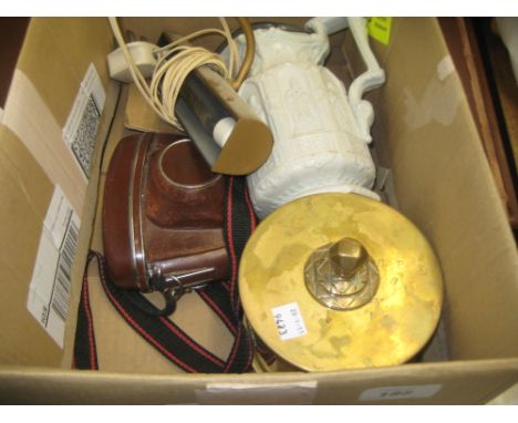 Zeiss camera, pair of shell cases and sundries
