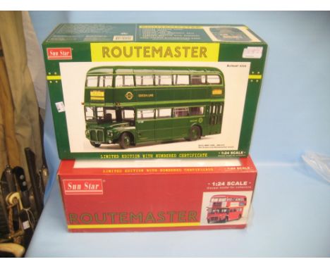 Two Sun Star large scale die-cast metal Limited Edition Routemaster bus models