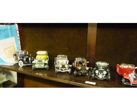 Six Franklin Mint precision models of classic cars with some COAs including Mercedes Benz Model K, 1930 Duesenberg Derham Tou