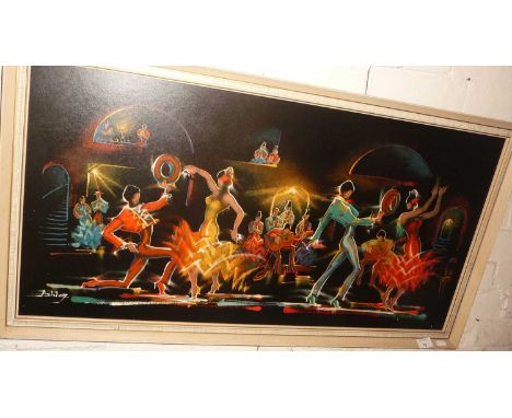 1960s colourful print of Spanish flamenco dancers after Ashley