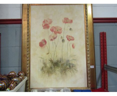 After Cheri Blum (1969-2003), a large gilt framed lithograph "Poppies", signed in the plate lower right, 90cm x 60cm