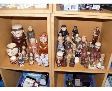 A medley of monk themed ornaments and jugs etc. - some by Goebel
