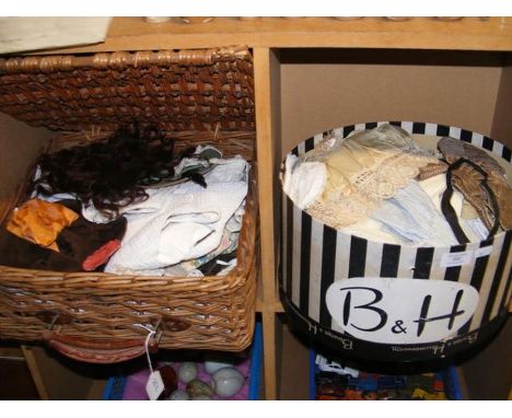 A quantity of vintage dolls clothing - in two compartments