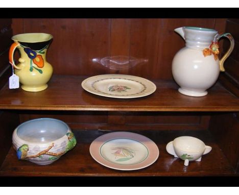 A selection of Clarice Cliff and other collectable pottery 