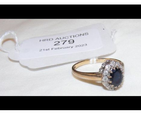 A sapphire dress ring in gold setting 