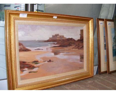 MYLES MENCE - oil on canvas - Saint-Malo  CONDITION REPORTIn our judgement, condition of lot is good. Notably, the item sport