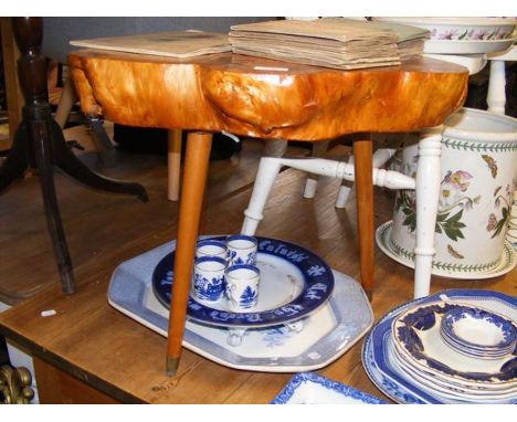 A tree trunk cross section coffee table 