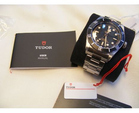 A Tudor Black Bay Submariner Watch, having stainless steel bracelet and extra links - Serial No. 79230 with original presenta