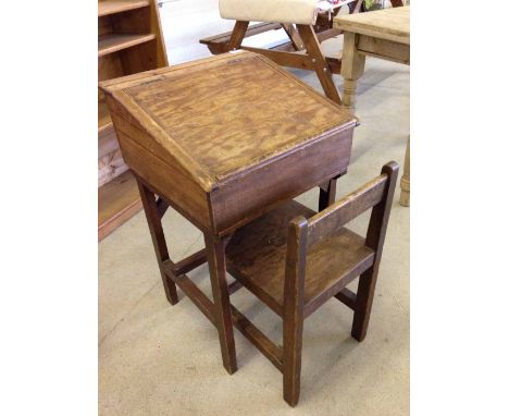 Vintage small childs school desk and chair
