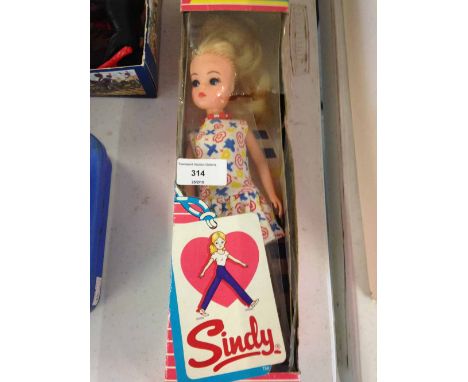 Vintage doll 'Trend Setter Sindy' by Pedigree, in original box & outfit #42010 Cellophane on box has split.