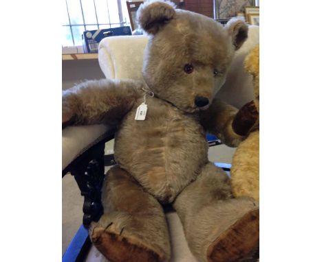 Large blonde mohair Chiltern teddy bear c.1950s 24"/60cm, fully jointed, bellows squeaker no longer working very good conditi