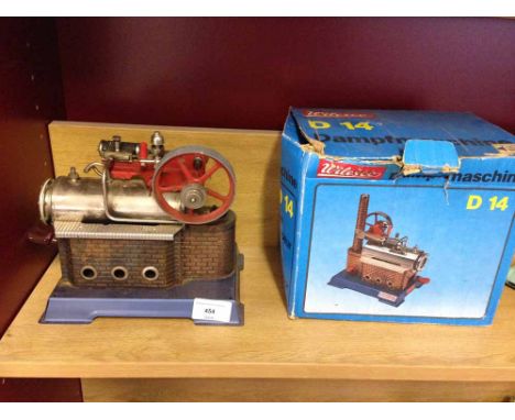 Wilesco Dampfmaschine D14 steam Engine in box - chimney missing