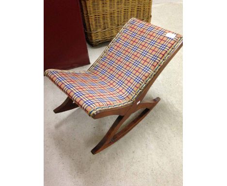 A vintage tartan upholstered gout stool
