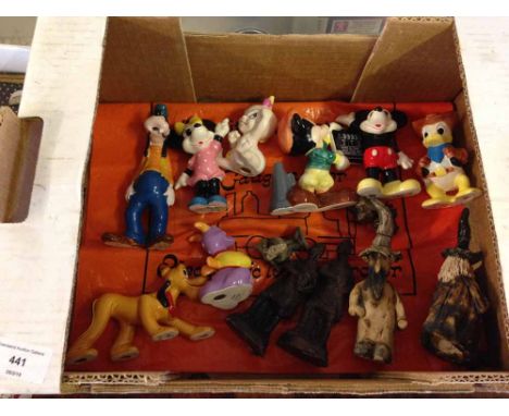 A box of ceramic figures to include 8 Disney characters