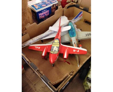3 vintage tinplate aeroplanes.