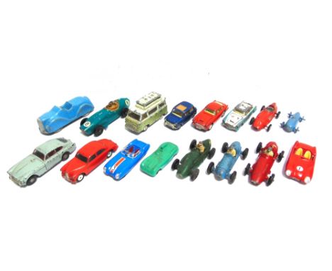 SIXTEEN ASSORTED DIECAST MODEL VEHICLES  circa 1950s-60s, by Crescent (3), Spot-On (1), Corgi (8), and others, variable condi