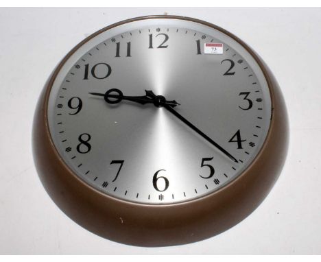 A c1966 clock by F W Elliot of Croydon no. 21B/2119 EIIR, circumference 17 ", ex public building or railway stationCondition 
