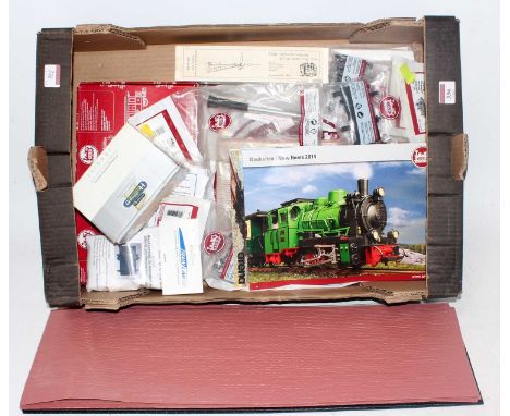 Variety of items from a G scale modeller's workshop:- LGB Railer 10020 (M-BM), box of assorted couplings, Roundhouse engineer