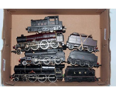 An Airfix rebuilt Royal Scot 4-6-0 No. 6103 'Royal Scots Fusilier' in LMS black, no smoke deflectors, some repainting (GR, no