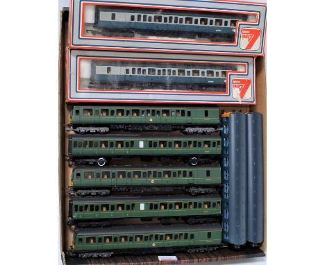 DMU selection, Lima 2 car class 117 BR blue/grey (G-BG), a 3 car similar BR green (G) motor coach and centre coach only also 