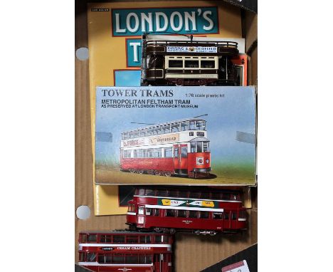A mixed lot for tramway enthusiasts including 3 Corgi diecast trams (G) part-made Tower Models "Feltham" tram (a/f), 4 soft b